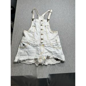 Akademiks Women's White Short Overalls‎ Size 30
